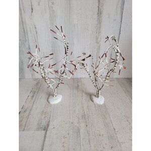 Dept 56 bare branch tree white stripped village accessory‎ Xmas set